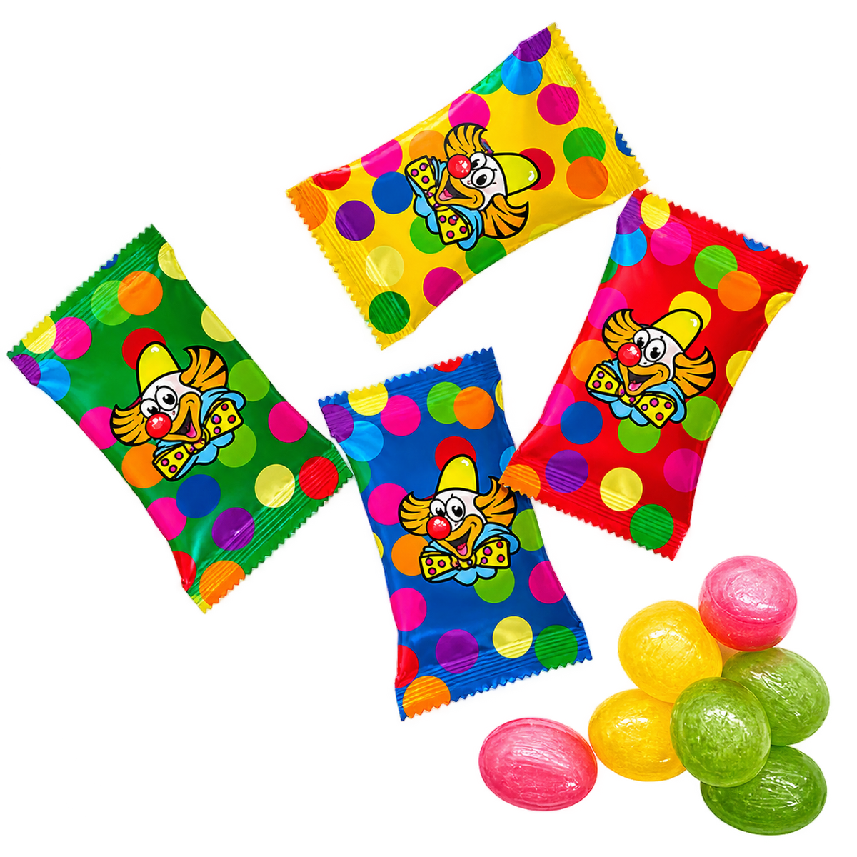Krottis Bonbons mit Fruchtfüllung "Clown", 1 kg MHD: 18.07.2028