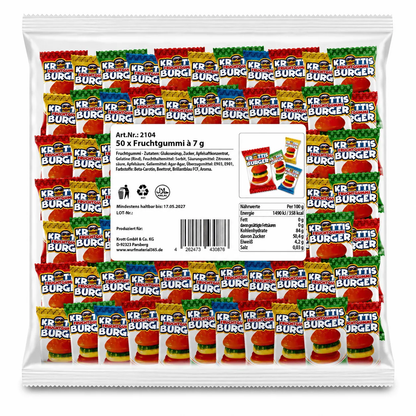 Krottis Fruchtgummi Burger 7 g - 1er Pack oder 50er Pack candytoys.ch Switzerland