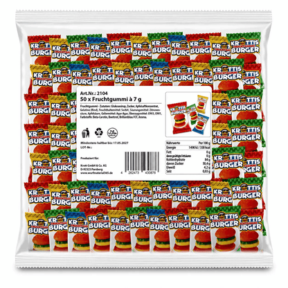 Krottis Fruchtgummi Burger 7 g - 1er Pack oder 50er Pack