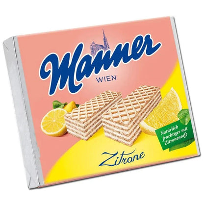 Manner Zitronen Waffeln 1er Pack (75 g) - Knuspriger Genuss für Zwischendurch