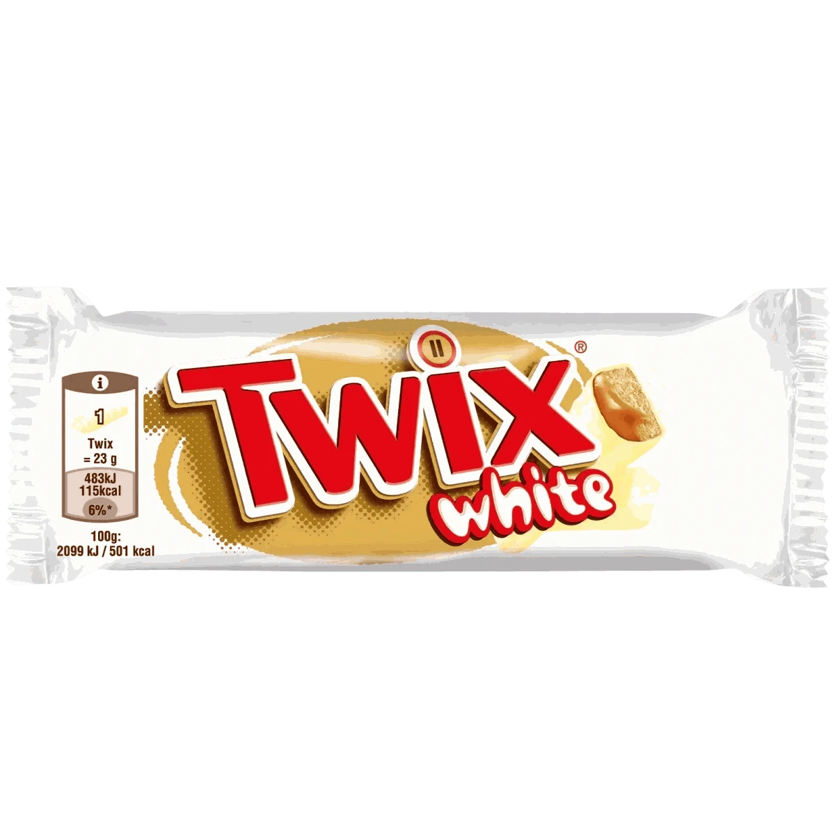 Mars GmbH Twix White Schokoriegel, 46g, cremige weiße Schokolade 1 Stück MHD: 20.09.2026