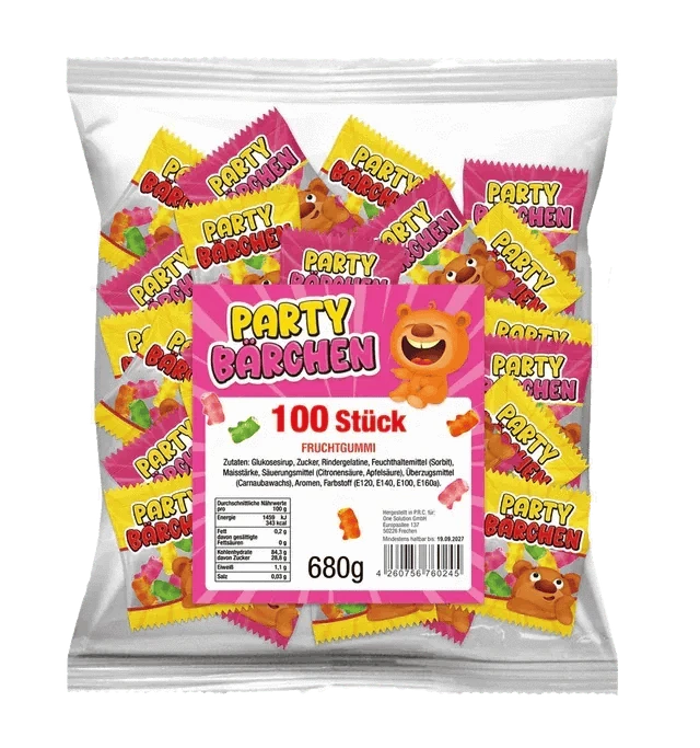 One Solution Frucht Gummibärchen Mix 100 Stück – Perfekt für Partys