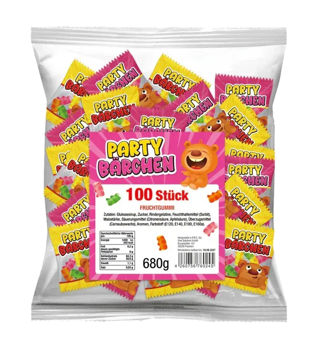 One Solution Frucht Gummibärchen Mix 100 Stück – Perfekt für Partys candytoys.ch Switzerland