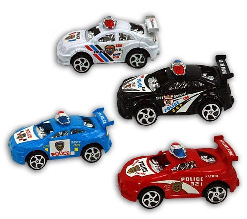 PL Auto - Polizeiauto 4-fach sortiert ca 8cm candytoys.ch Switzerland