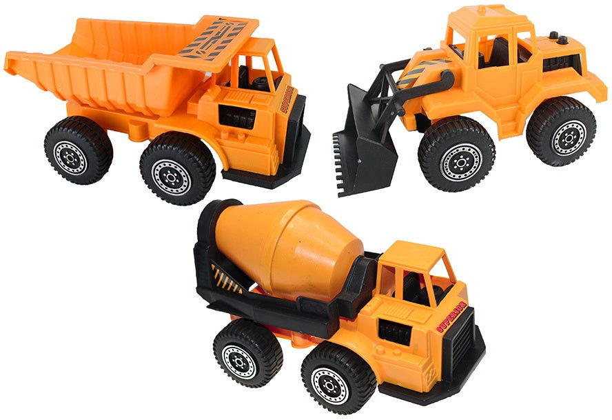 PL Baufahrzeug 3-fach sortiert im Netz ca 23 x 10 cm candytoys.ch Switzerland