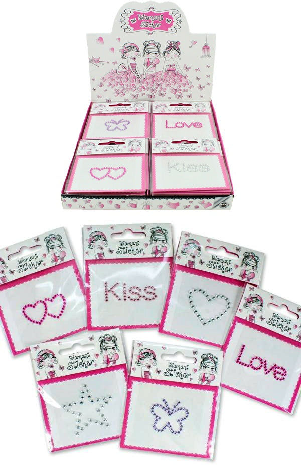 PL Best Friends Forever Glitzer Sticker 12 fach sortiert - an Karte ca 9x8cm candytoys.ch Switzerland