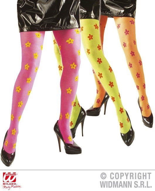 PL Blümchenstrumpfhose 40 DEN - in 3 Neonfarben sortiert candytoys.ch Switzerland