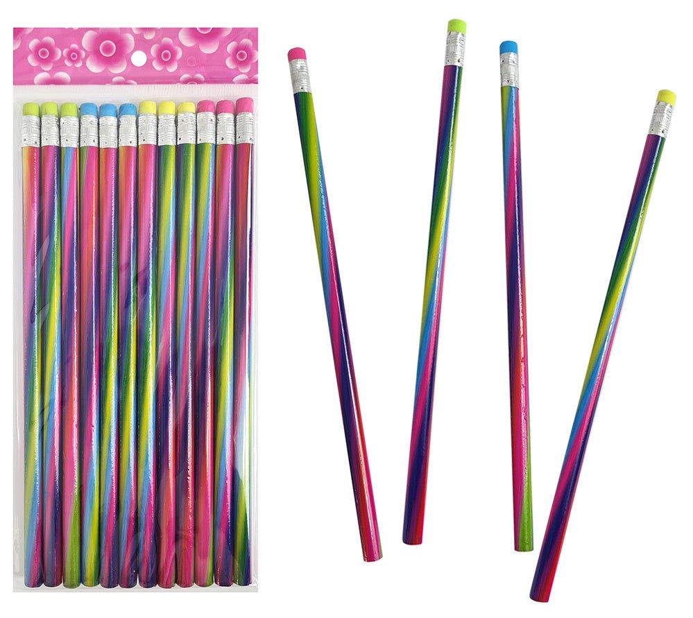 PL Bleistift Regenbogen mit farbigem Radiergummi ca 19cm candytoys.ch Switzerland