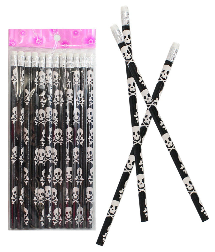 PL Bleistift Totenkopf mit Radiergummi ca 19cm candytoys.ch Switzerland