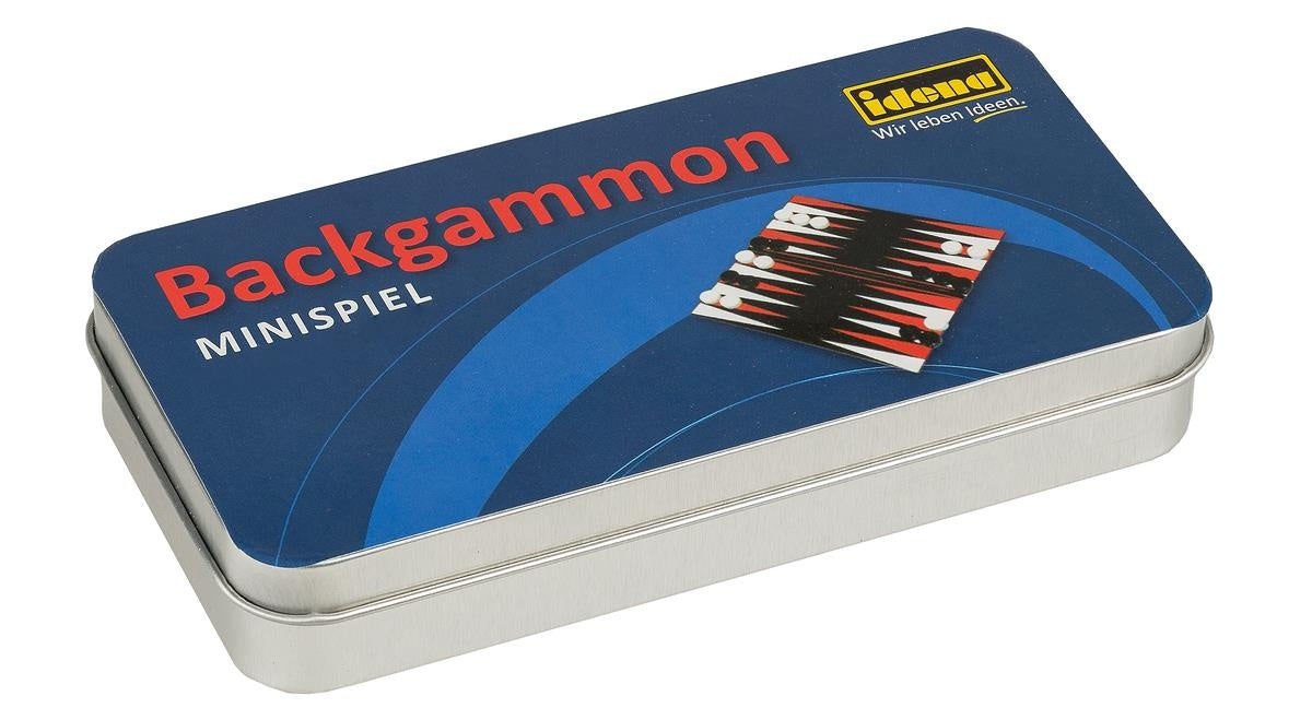 PL DIV Reisespiel, Mini-Spiel in Metallbox, Backgammon candytoys.ch Switzerland