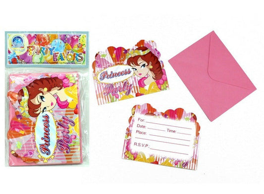PL Einladungskarte Prinzessin Design 12 Stück im Beutel candytoys.ch Switzerland