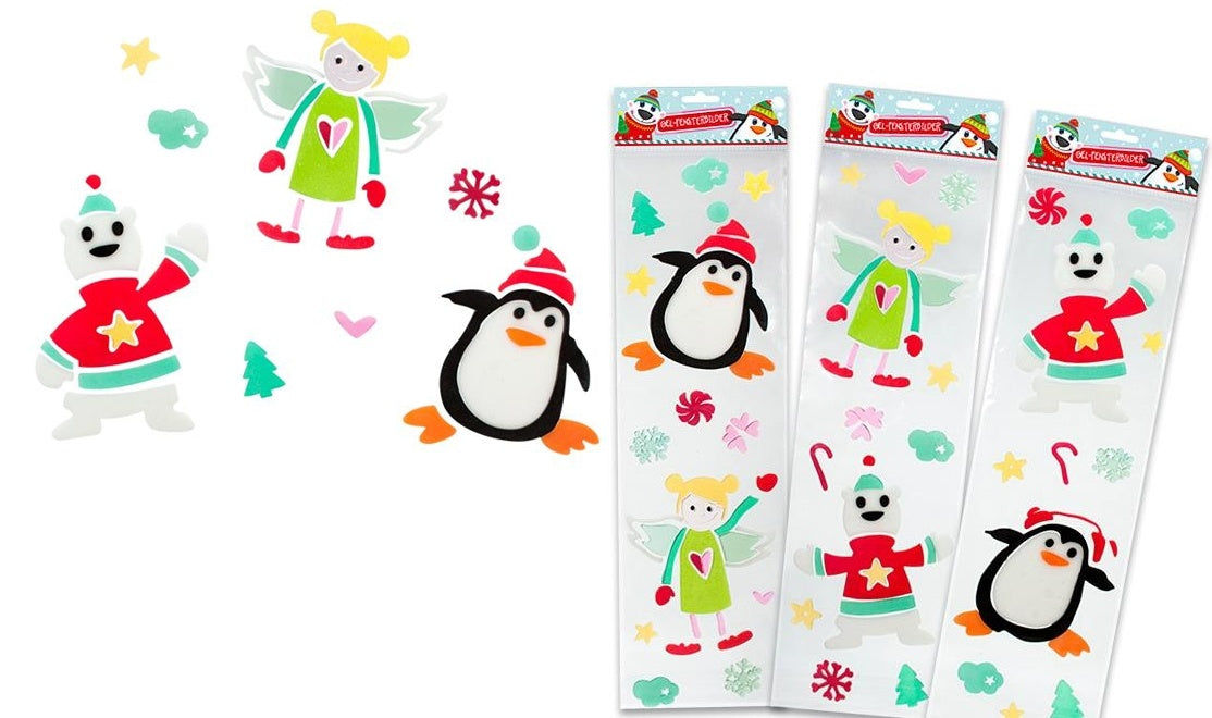 PL Fensterbilder Gel Bilder HELLO WINTER - Bogen ca 49x15cm candytoys.ch Switzerland