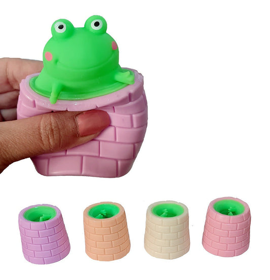 PL Frosch Quetschtier 4 Farben sortiert ca 6 cm candytoys.ch Switzerland