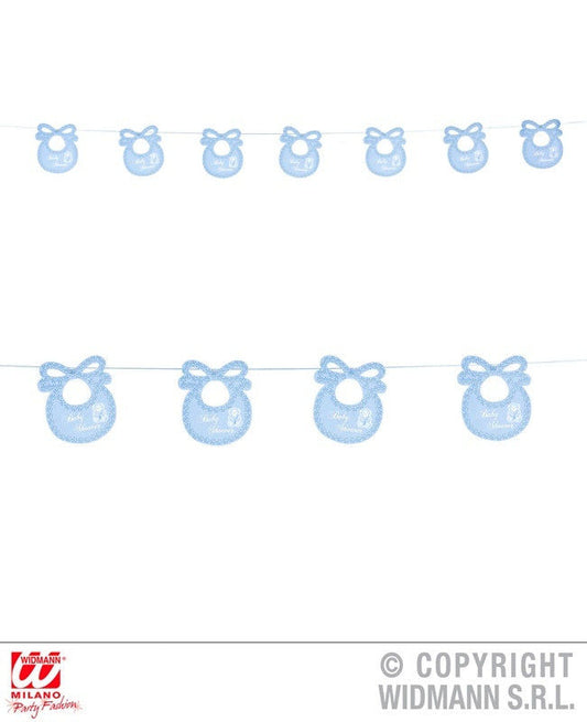 PL Girlande Lätzchen 'Baby Shower' hellblau ca 275 cm candytoys.ch Switzerland