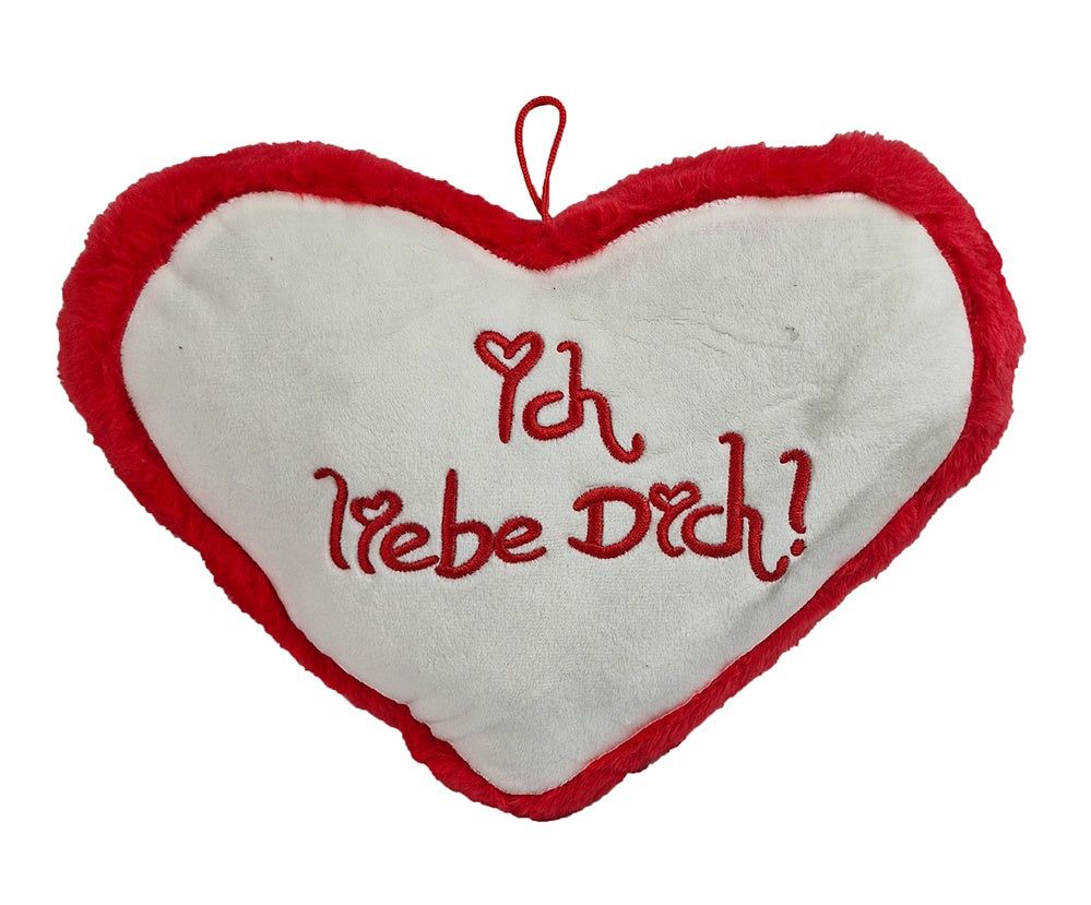 PL Herz rot-beige "Ich liebe dich" Kissen 41x32cm