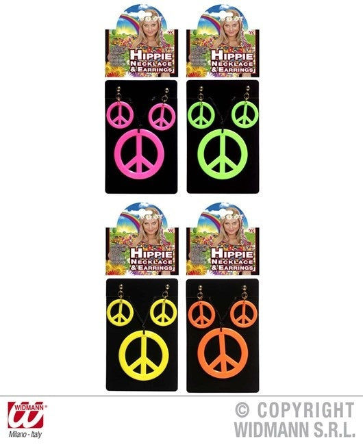 PL Hippiekette und Ohrringe PEACE 3 teiliges Set candytoys.ch Switzerland
