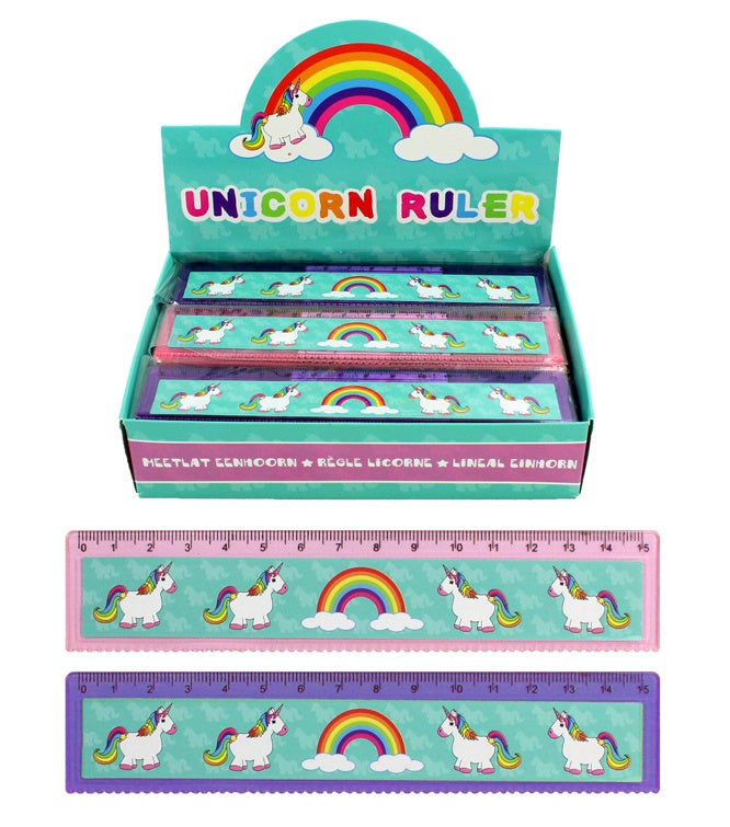 PL Lineal Einhorn Design 2-fach sortiert ca 15 cm candytoys.ch Switzerland