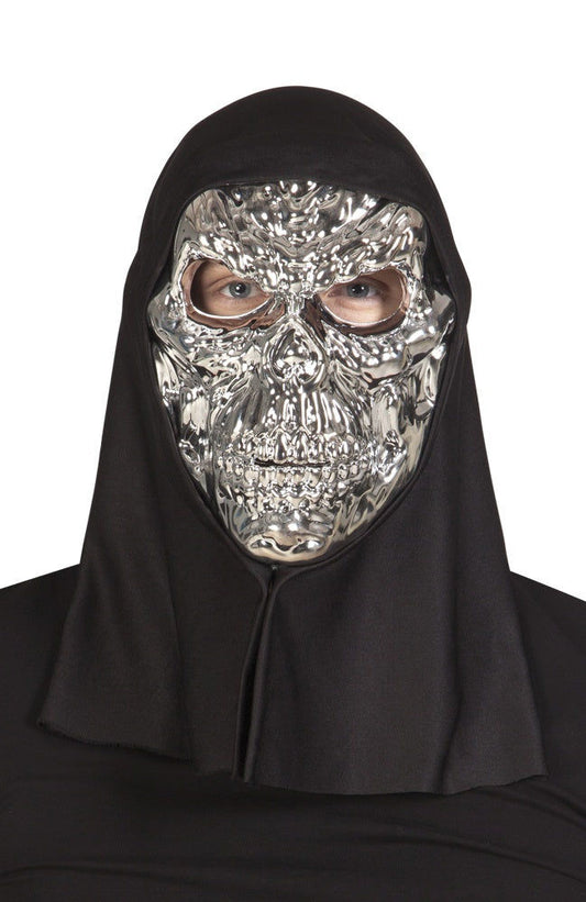 PL Maske silberner Totenkopf mit Kapuze candytoys.ch Switzerland