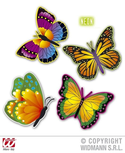 PL Neon-Schmetterlinge 4er Set - ca 28-32cm candytoys.ch Switzerland