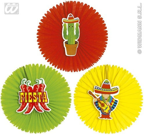 PL Papierfächer Mexico 3-fach sortiert - Durchmesser ca 55cm Preis für 1 Fächer candytoys.ch Switzerland