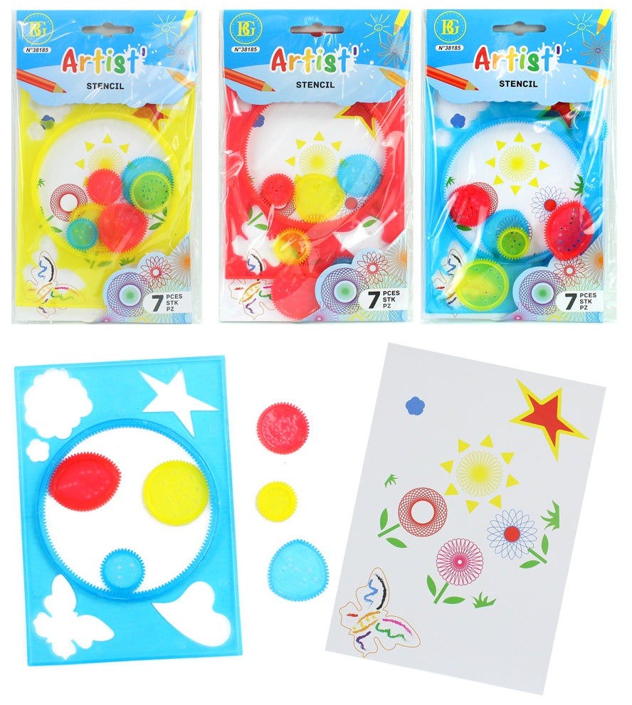 PL Schablone Zeichenschablone 4-fach sortiert an Karte ca 21x13 candytoys.ch Switzerland