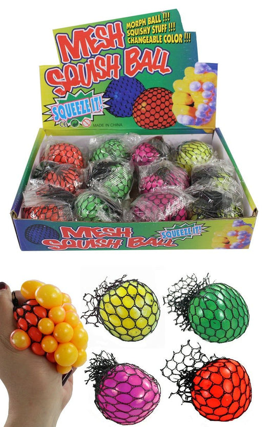 PL Squishy Knautschball im Netz 4 farbig sortiert - ca 6cm 1 Stück