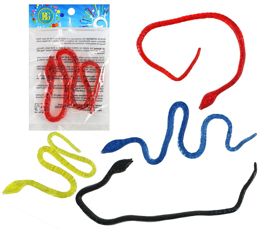 PL Sticky Schlange Glibberschlange 4-farbig sortiert ca 40cm candytoys.ch Switzerland