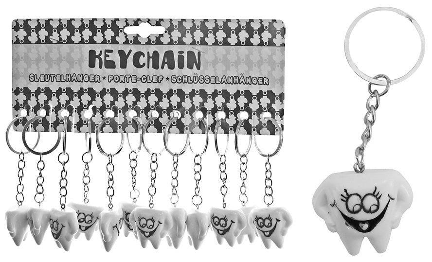 PL Zahn mit Gesicht an Schlüsselanhänger - ca 3cm candytoys.ch Switzerland