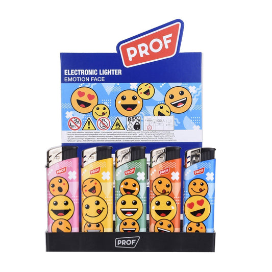PROF Nachfüllbares Feuerzeug mit Emotion Face Designs, ergonomisch und styl