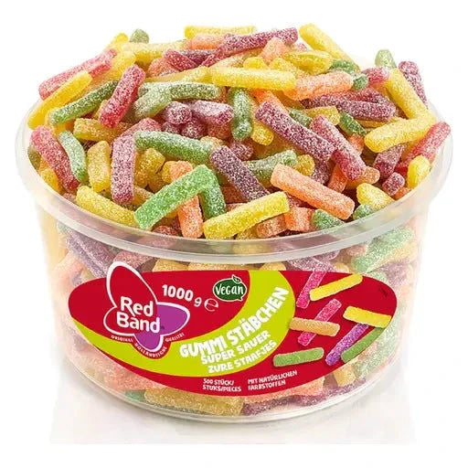 Red Band Red Band Gummi Stäbchen super sauer 500 Stück in der Dose candytoys.ch Switzerland