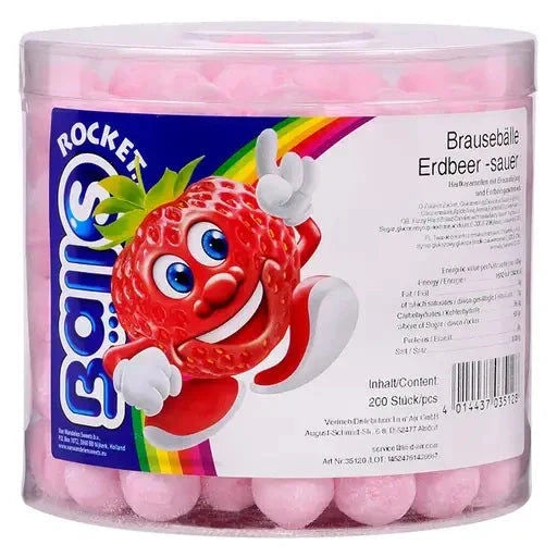 Rocket Balls Rocket Balls Brausebälle Erdbeer 200 Stück im Karton candytoys.ch Switzerland
