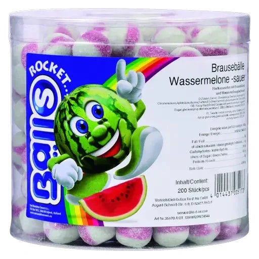 Rocket Balls Rocket Balls Brausebälle Wassermelone 200 Stück in der Dose candytoys.ch Switzerland