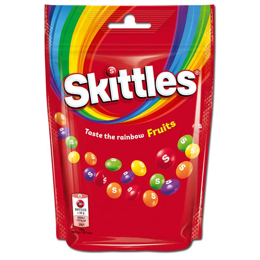 Skittles Fruchtige Dragees, 136g Beutel, bunte Bonbons mit frischem Geschmack 15 Stück