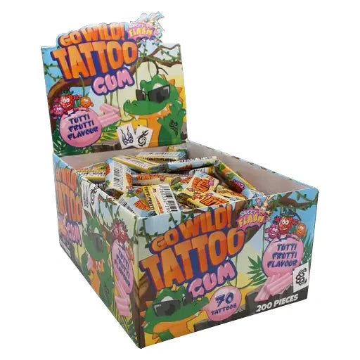 Sweet Flash Alex Sweets Go Wild! Tattoo Gum 200 Stück im Karton candytoys.ch Switzerland