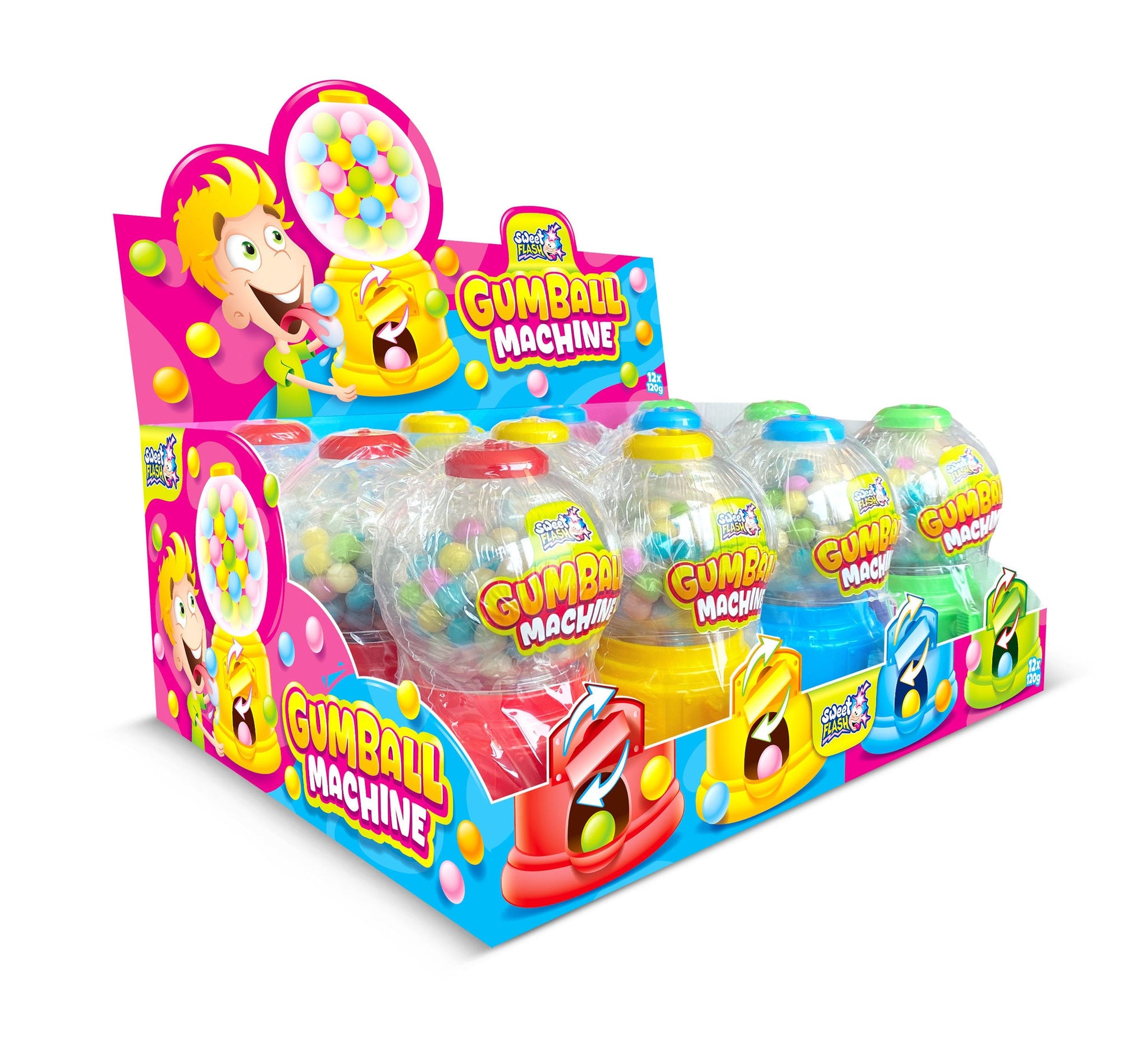 Sweet Flash Sweet Flash Gumball Machine XL 12 Stück im Display candytoys.ch Switzerland