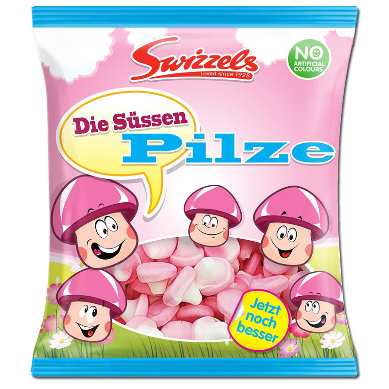 Swizzels Süße Schaumzucker-Pilze, 100g Beutel