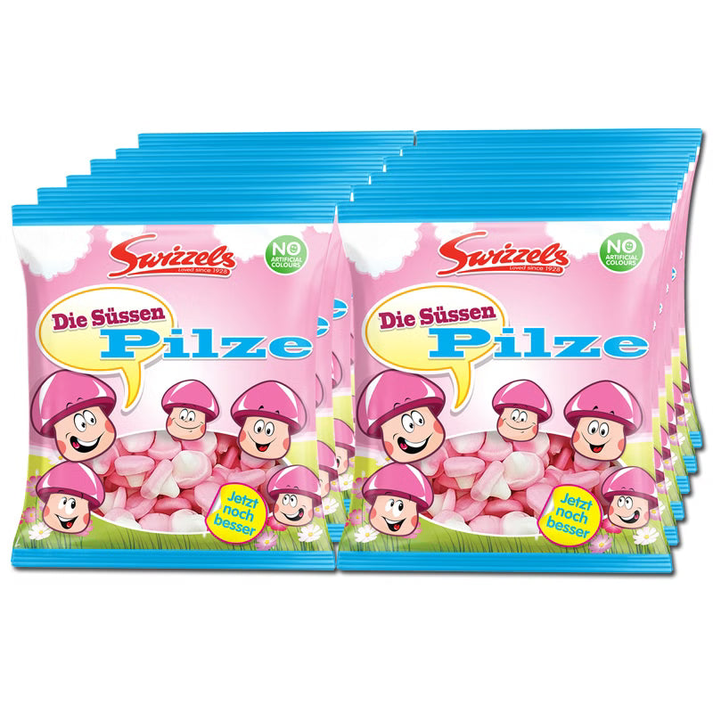 Swizzels Süße Schaumzucker-Pilze, 12 Beutel à 100g