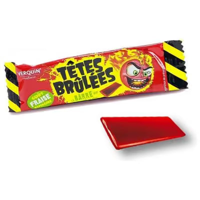 Têtes Brûlées Têtes Brûlées Hyperacide – Kaubonbon Barre Erdbeere / Fraise | 1 Stück MHD: 05.2028