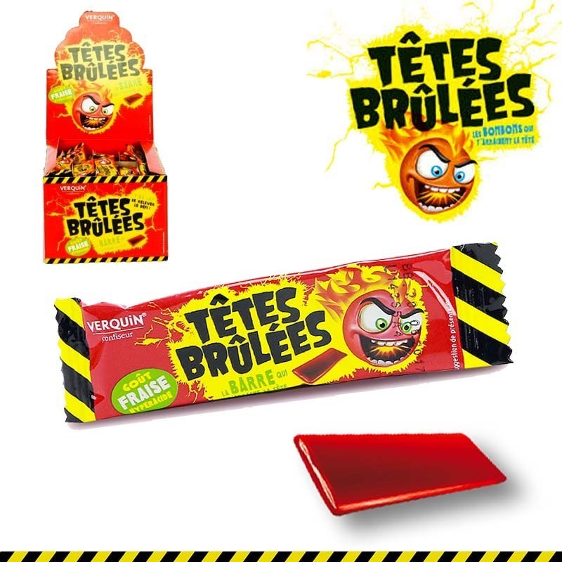 Têtes Brûlées Têtes Brûlées Hyperacide – Kaubonbon Barre Erdbeere / Fraise | 150 Stück