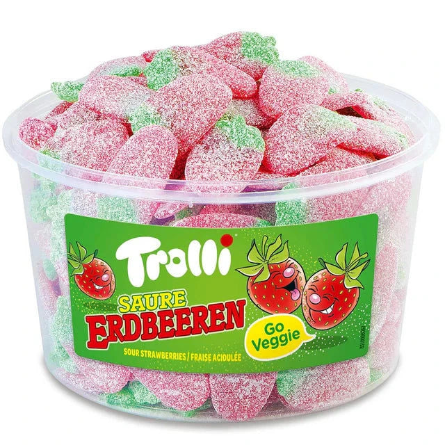 Trolli Saure Erdbeeren 1,2 kg - Fruchtgummi mit intensivem Geschmack