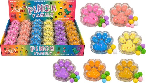 TS Squishy Glibber Pfote Squeeze Toys mit mini Pompons ca. 5cm 7/s 1 Stück