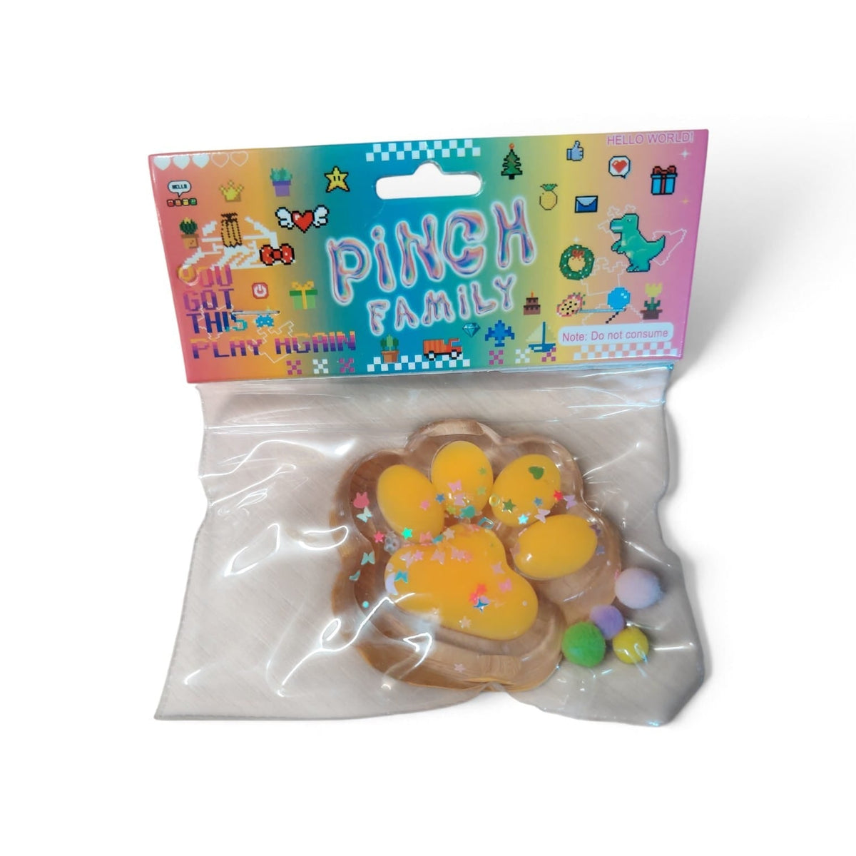 TS Squishy Glibber Pfote Squeeze Toys mit mini Pompons ca. 5cm 7/s 1 Stück