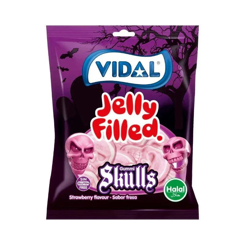 Vidal Gefüllte Totenköpfe Fruchtgummi, 90g Beutel candytoys.ch Switzerland