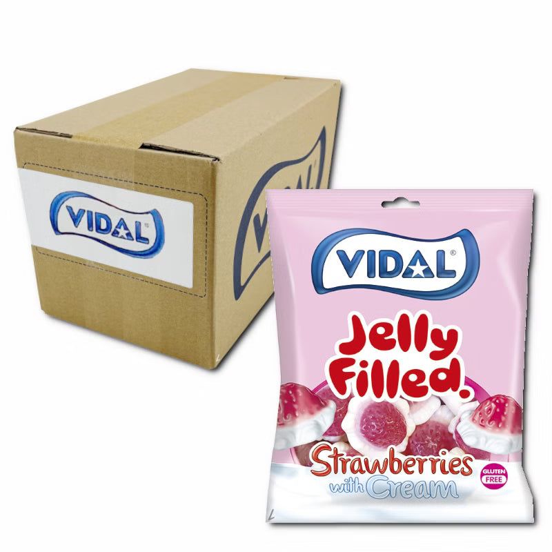 Vidal Golosinas S.A. Vidal Strawberries with Cream, Fruchtgummi, 1 Beutel je 85g