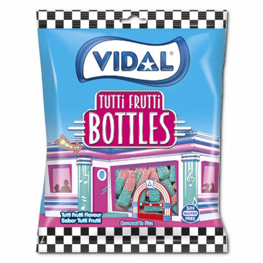 Vidal Golosinas S.A. Vidal Tutti Frutti Bottle, Fruchtgummi, 1 Beutel je 90g