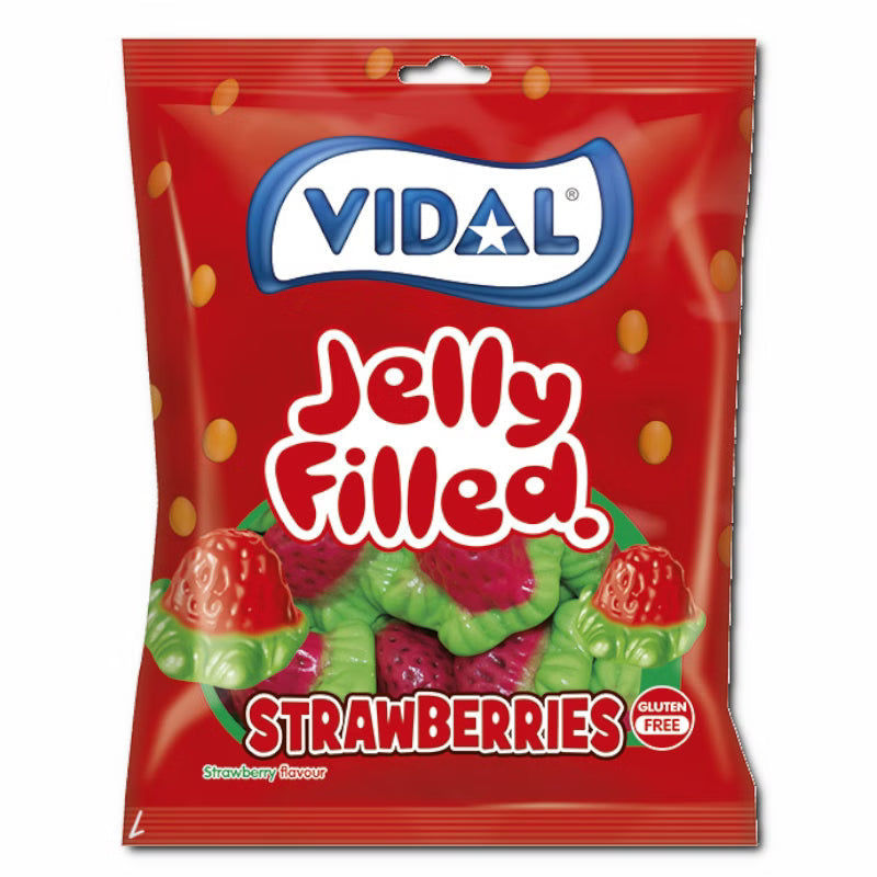Vidal Vidal Strawberries, Fruchtgummi, 1 Beutel je 90g