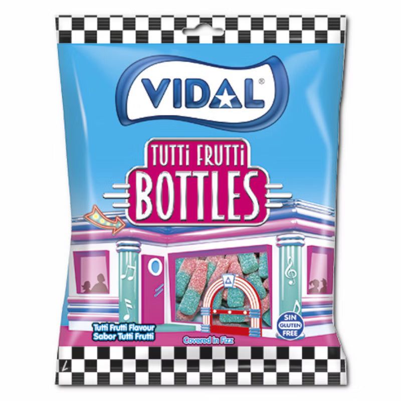 Vidal Vidal Tutti Frutti Bottle, Fruchtgummi, 1 Beutel je 90g