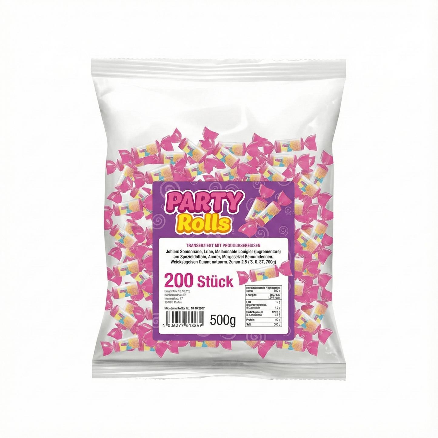 vontek Traubenzucker Röllchen – 200 Stück einzeln verpackt, 500g