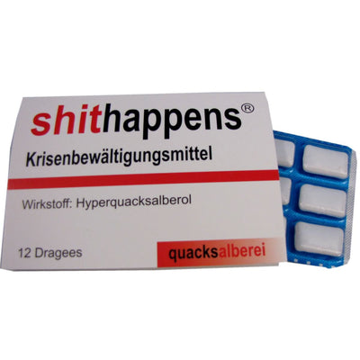 Witzige Kaugummis "shithappens"
