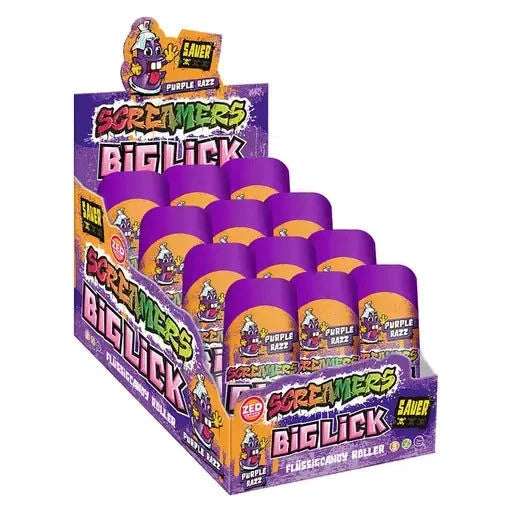 ZED Candy ZED Screamers Big Lick Purple Razz 12 Stück im Karton candytoys.ch Switzerland